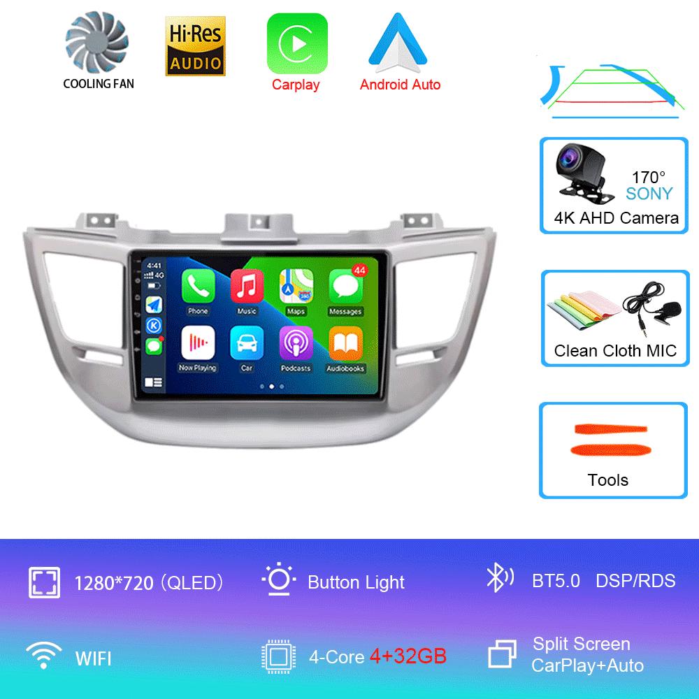 Car Radio Android 14 Carplay For Hyundai Tucson IX35 3 2015 2016 2017 2018 2Din Multimedia Video Player Navigation GPS Head Unit