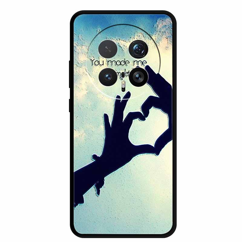 6.71" For Honor Magic8 Pro 5G Case 3D Emboss Relief Flower Black Silicone Soft Back Cover Case For Honor Magic 8 Pro Case Shells