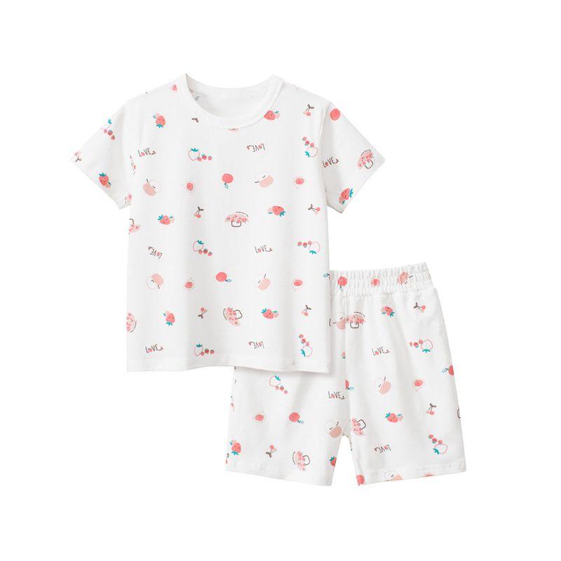 27Home Brand Summer Kidsren's Short-Sleeved Suit Lycra Cotton Home Clothes Pajamas Two-Piece Set Baby Girl Clothes