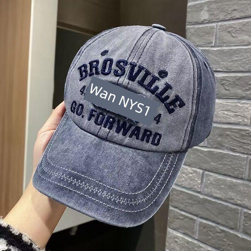 

New Arrival Cowboy Hat Men s and Women s Hats Washed Old Embroider Duck Tongue Outdoor Fashion Stylish Baseball Sports Cap Navy blue Adjustable