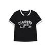 Slim Fit Sports Casual Knit Short Sleeve T-Shirt Women Tops Black T11W332105FBK