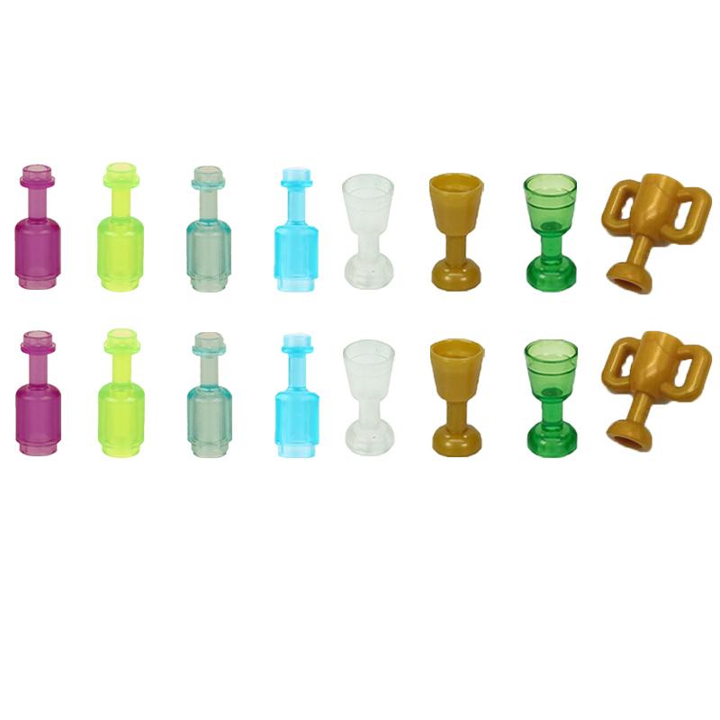 MOC City Building Blocks Character Scene Creative Accessories Mini Brick Color Wine Bottle Reagent Bottle Set Box Toy Gift X007