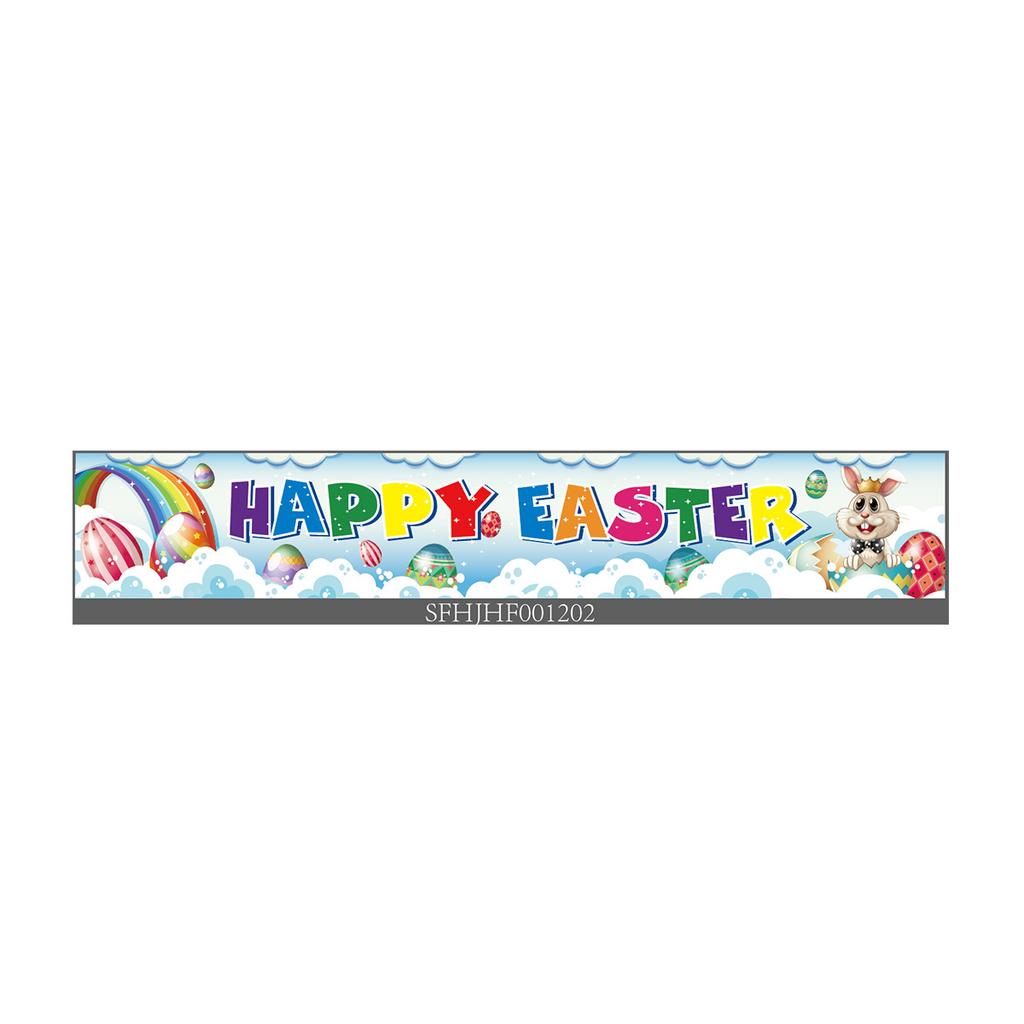 300 * 50Cm Easter Courtyard Porch Fence Decorative Banner Rabbit Egg Poster Custom