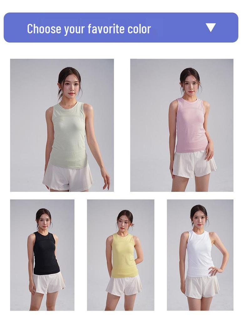 Sporty Girl Quick-Dry Elastic Yoga Vest - Slimming Sleeveless Training Top