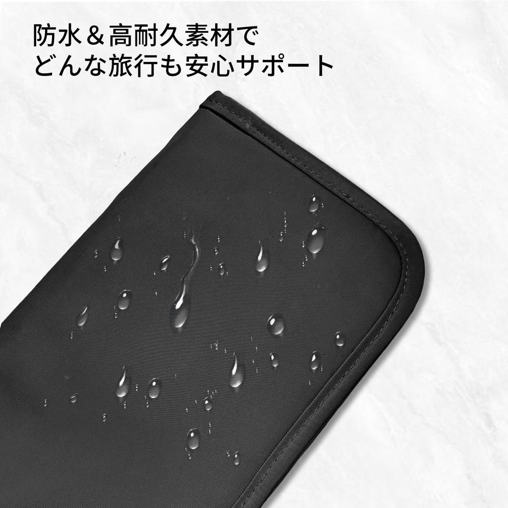 Simple Passport Case RFID Blocking Passport Cover with 12 Large Travel Document Strap for Overseas Travel Business Unisex Black [OwnestX]