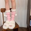 Lolitas Leg Warmers for Women Girls White Ball Knitted Leg Sleeves Winter Warm Ankle Heap Socks JK Uniform Foot Cover