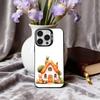 Cute Hand-painted Small House cartoon Phone Case For iPhone17,16,15,14,13,12,11 Plus,Pro Max Black Candy silver phone case