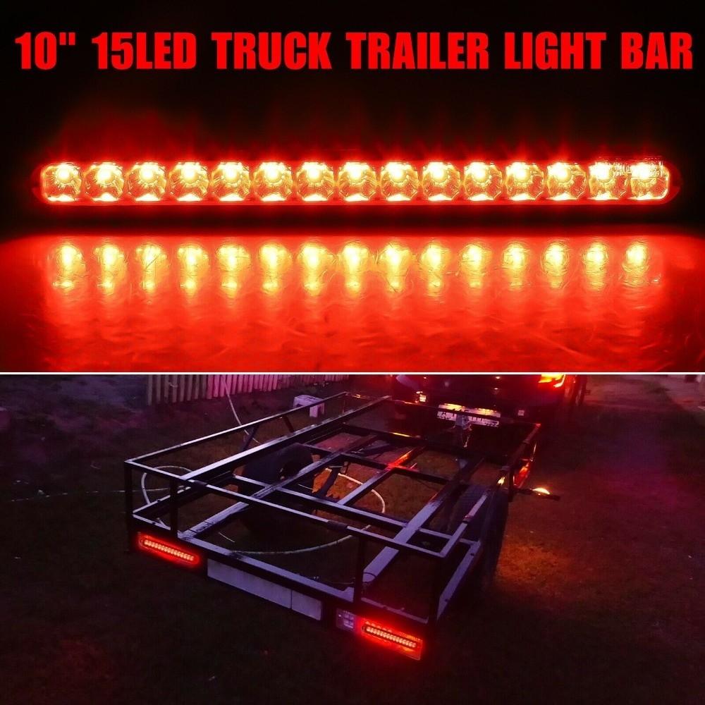 Red Lens Trailer Tail Light 15 LEDs Rear Truck Light Durable High Brake Lamp  for Trucks