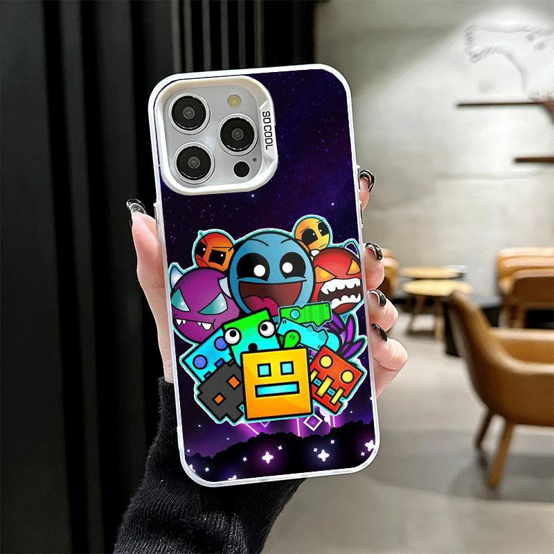 Geometry Dash Game Soft Phone Case for iPhone 15 16 17 Pro Max 17Air 16E 14 Plus 13 12 Mini Shockproof Cover Back Shell