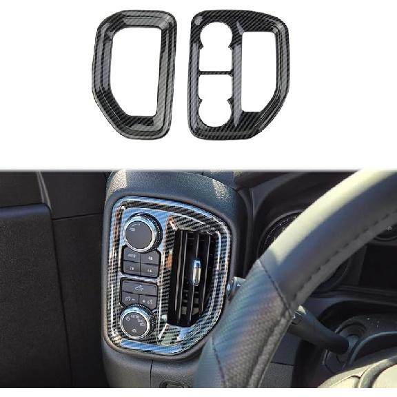 Carbon Fiber Dashboard Side Air Vent AC Outlet Cover Trim For -2025 Chevy Silverado 1500/GMC Sierra 1500 For -2025 Sierra/Silverado 2500 3500 HD(One