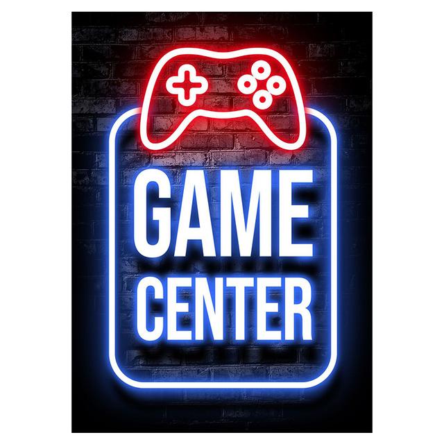 

Игровая комната Плакат Украшения Игровые Принты Неон Видео Геймер Картина Холст Настенная Картина для Детей Мальчиков Игровая Комната Декор Подарок Без Рамки 21*30cm No Frame