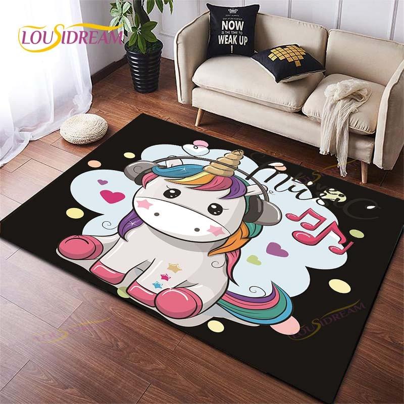 Cartoon Cute Unicorn Home Decor Bathroom  Soft Rugs Carpets for Living Room Rug for Kitchen on The Floor Mat Bedroom Mat