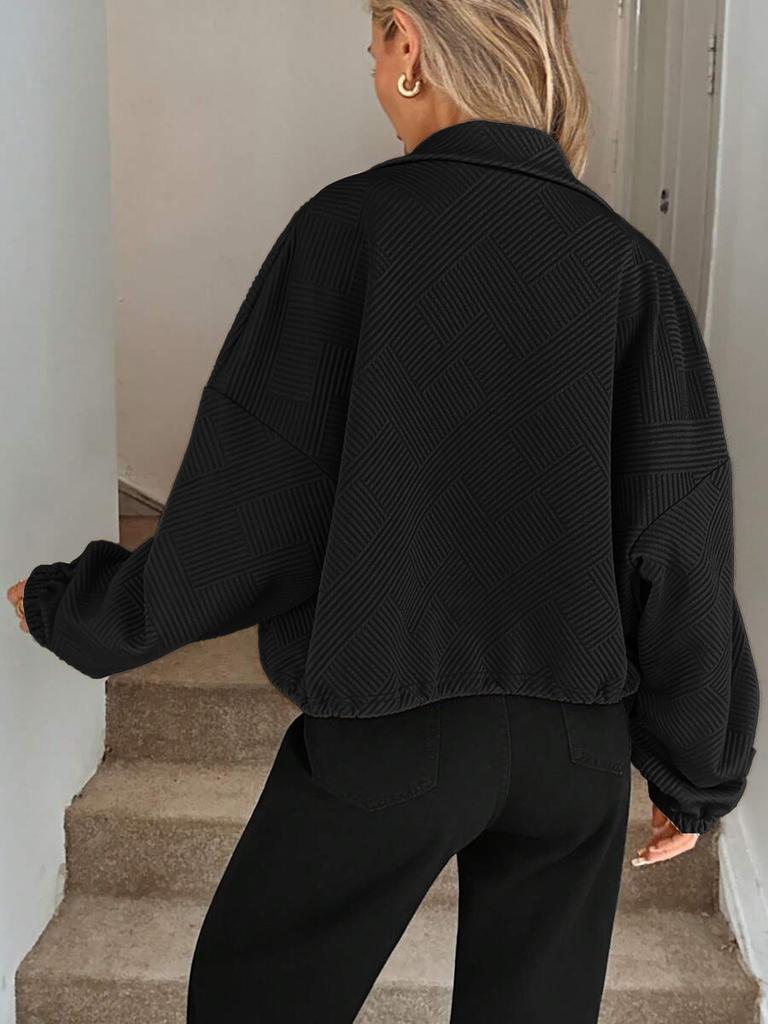 Fall Winter High Neck Zipper Drawstring Pocket Women Loose Baseball Jacket Coat