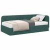 Corner Bed Frame Dark Green 90 X 190 Cm Velvet