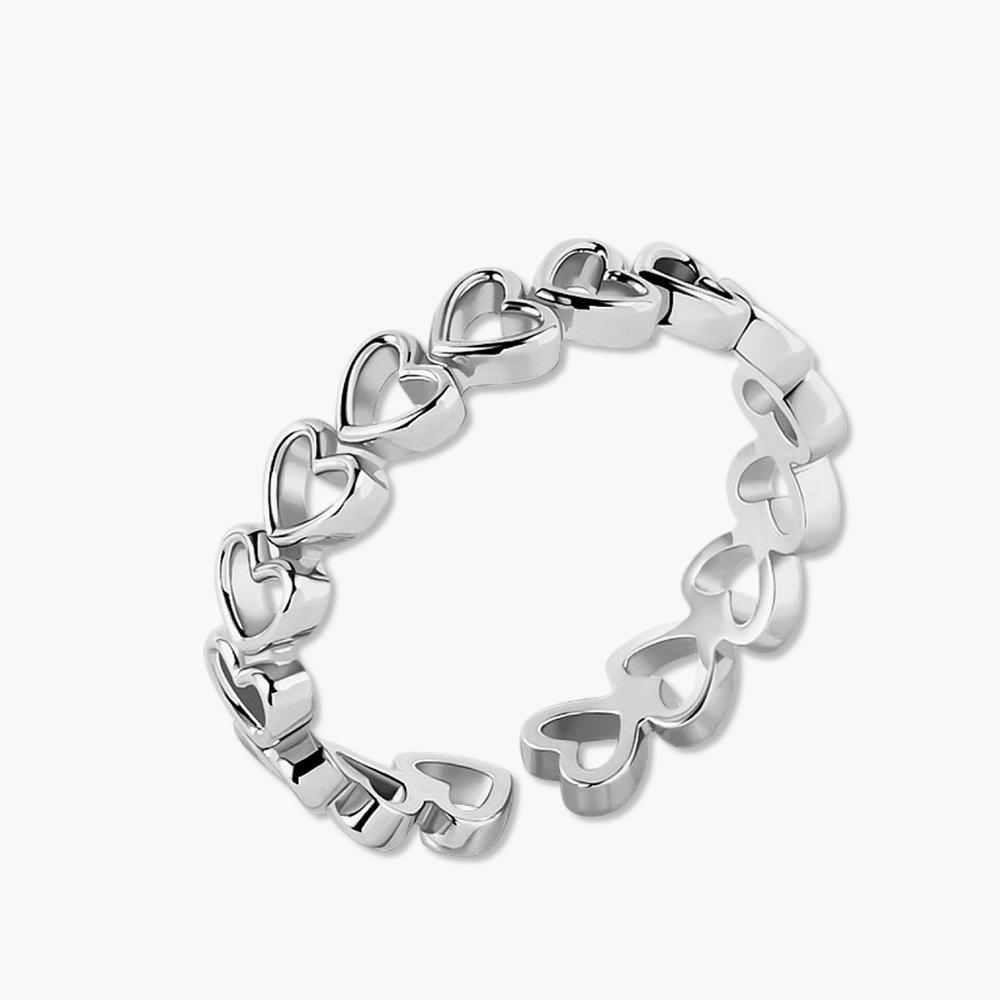 Monograph Henna Open Ring Silver 925 Mgfrs258 Rhodium Plated (White Gold)