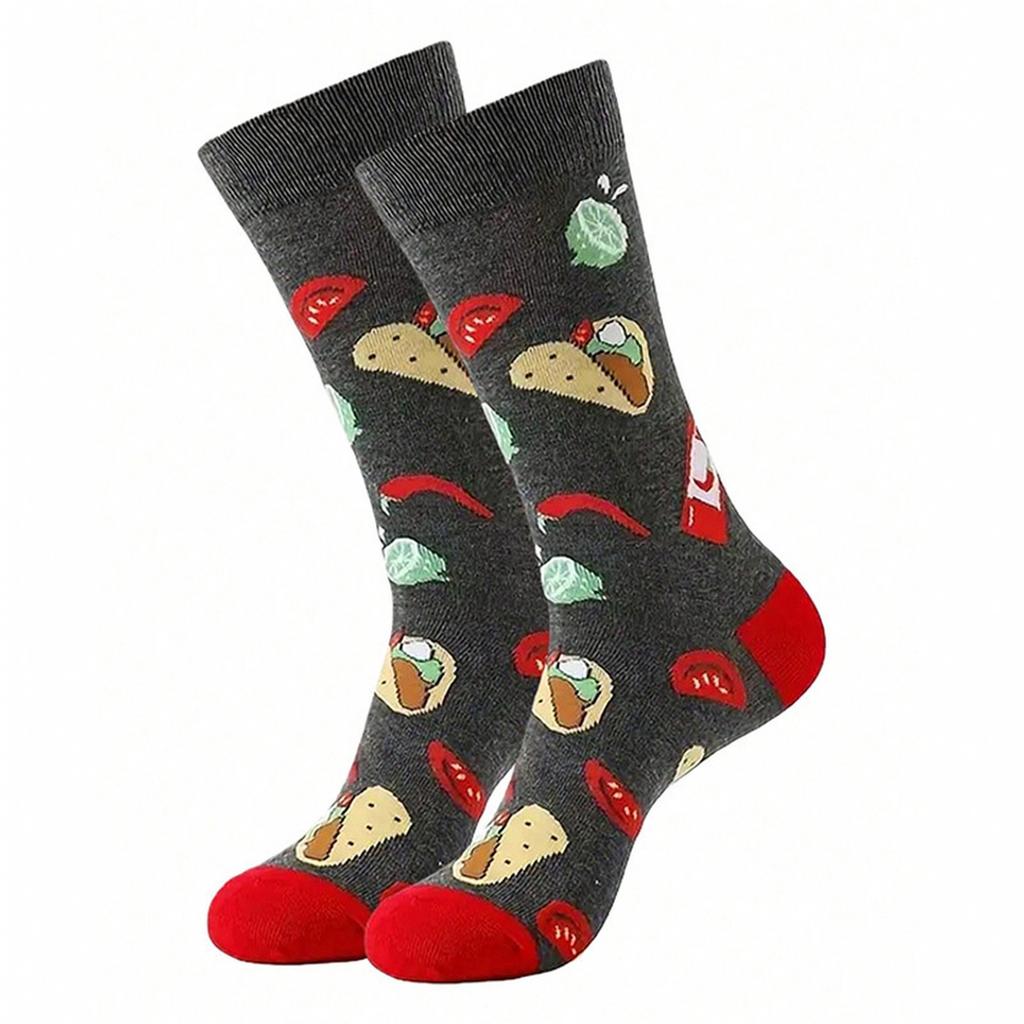 Unisex Cotton Print Long Socks – Trendy Novelty Socks for Men and Women