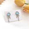Japan and Korea's Asymmetric Jellyfish Stud Earrings Female Personality Style Versatile Design Sense Cold Wind Earrings