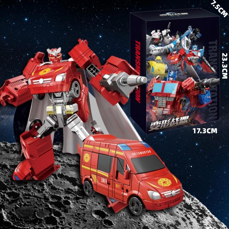 

Детская деформированная модель робота из легкого сплава, игрушка-робот Bumblebee Warrior King Kong, подарок на день рождения мальчика, сделанный своими руками красный