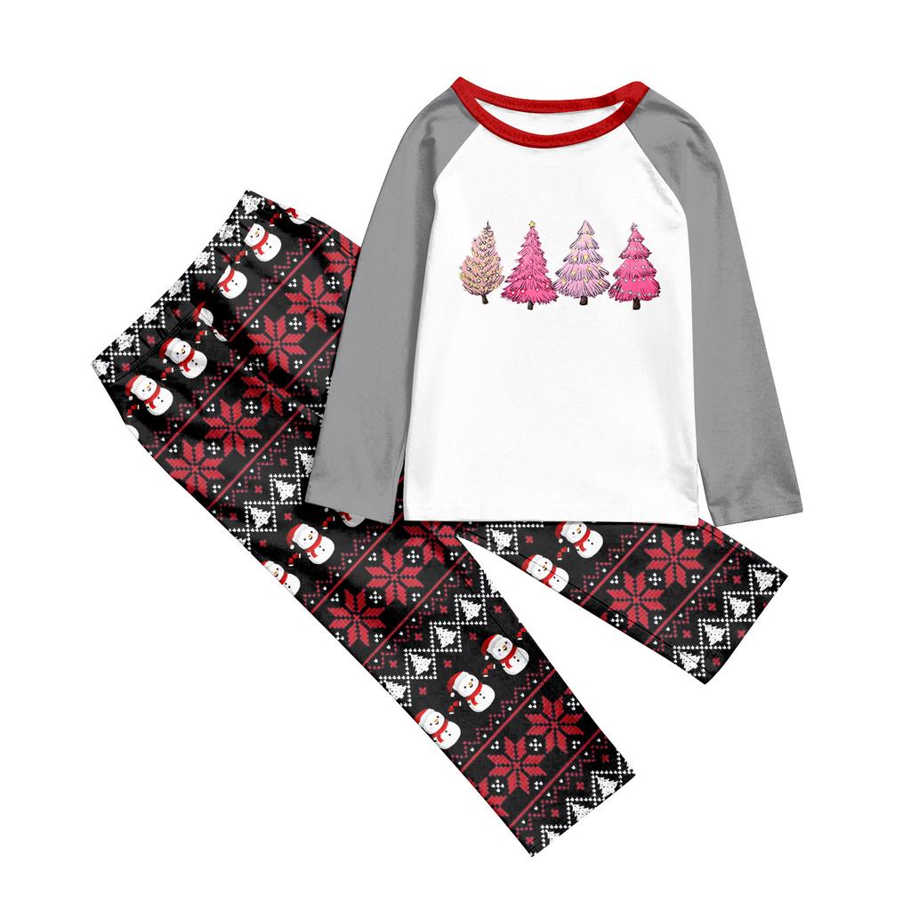 Weihnachtstag Drucke Familie Passend Langarm Tops+Hosen Set Familie Passende Sets