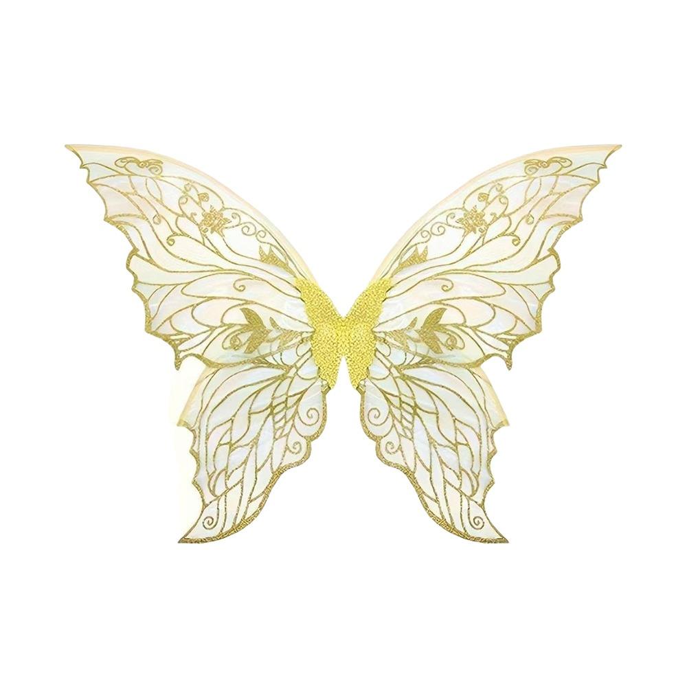 

Cute Princess Angel Wing Fairy Wings Organza Dress UP Butterfly Wings Sparkling Angel Wings for Women Girls жовтий