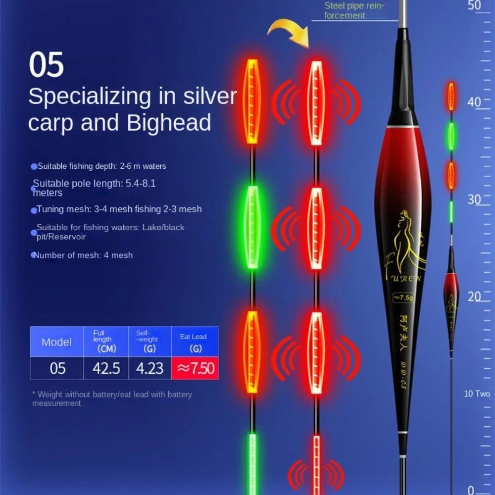 2026 New Smart Fishing Led Light Float Bite Hook Color Change Fishing Float Eye-Catching Bite Alarm Float Fishing Accessories