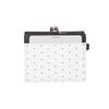 [Coboca+] WC25112 Card Case, Black, Ribbon Attached, 9 Pockets, Pearl-Like Chain, Wallet with Coin Purse, 9cm X 10cm X 3cm, Snap Button Closure