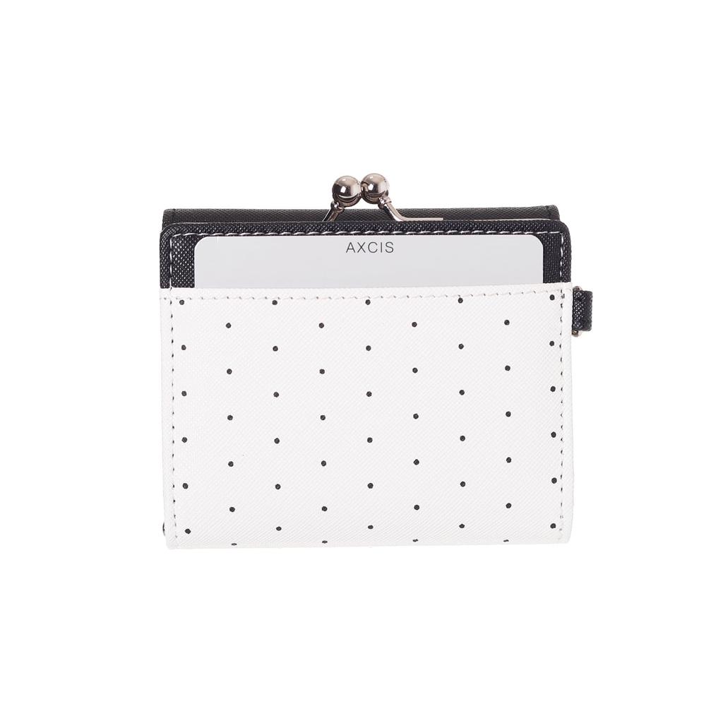 [Coboca+] WC25112 Card Case, Black, Ribbon Attached, 9 Pockets, Pearl-Like Chain, Wallet with Coin Purse, 9cm X 10cm X 3cm, Snap Button Closure