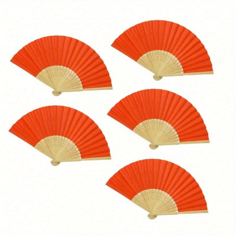 Vintage Handheld Foldable Paper Fan, Portable Bamboo Fan with Foldable Paper Cover - Perfect Summer Accessory for Staying Cool