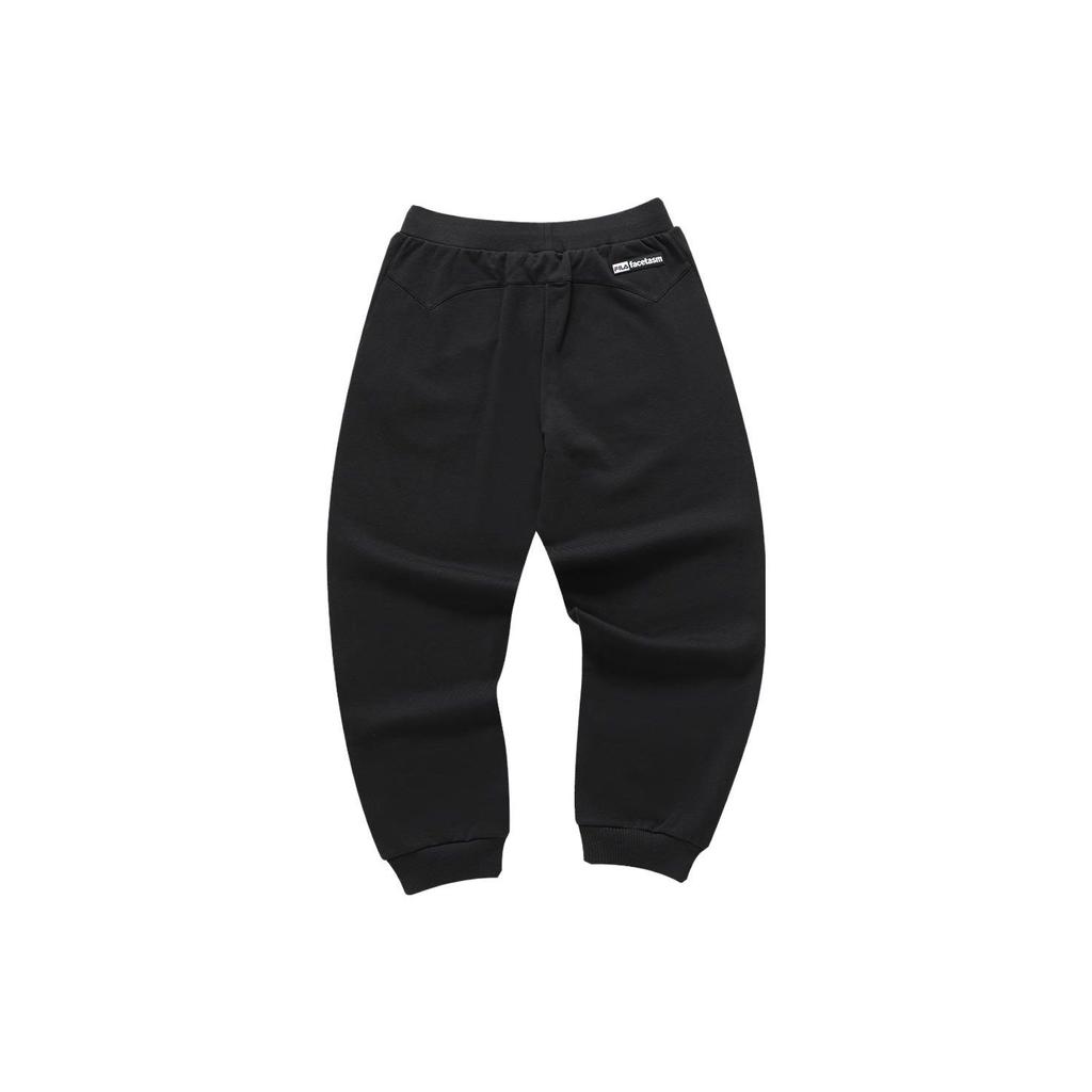 FILA Fusion x FACETASM Letter Print Cuffed Loose Knit Sports Pants Men pants Black T11M347601F-BK