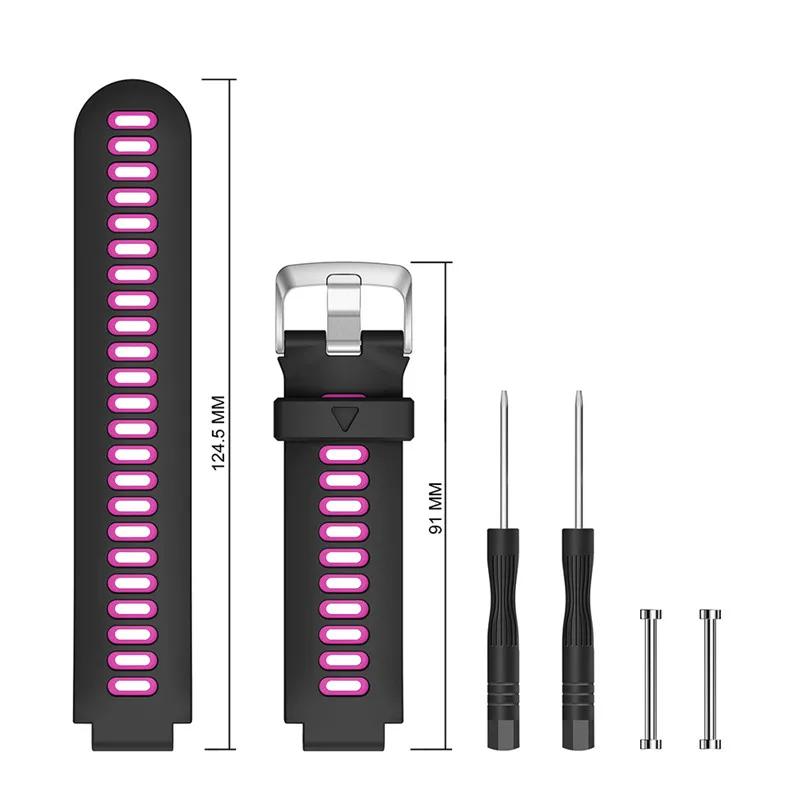Classic 1pc Two-color Silicone Sports Leisure Watch Band for Garmin Forerunner 220/ 230/ 235/ 735xt Series Smartwatch Accessories