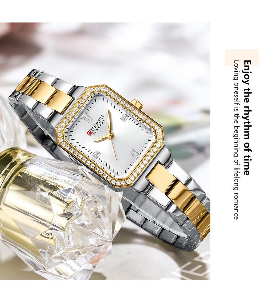 Orologio da Polso al Quarzo Curren 9102 da Donna con Cinturino in Acciaio