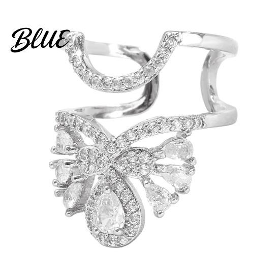 Luxury Nail Jewelry Ring 3D Butterfly Flower Wing Design Detachable