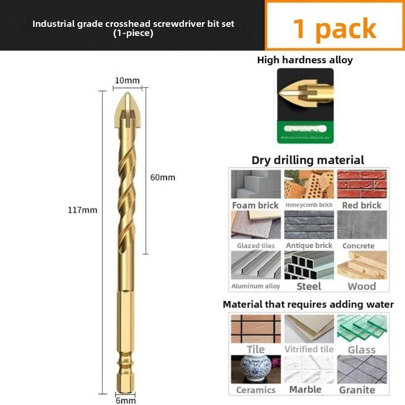 

Сверло по плитке Стекло Цемент Бетон Металл Мрамор Специальное Сверхвысокая Твердость Четырехсплавное Сверло Сухое Сверление 6-12мм 10mm