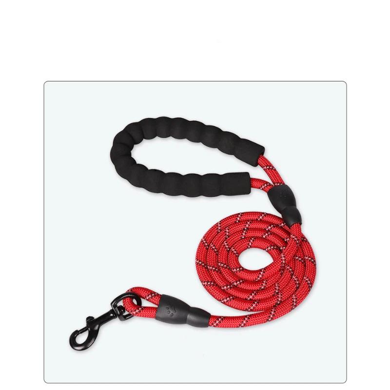 Reflective Dog Leash for Small Medium Dogs, Anti-Burst Nylon Pet Lead with Comfortable Handle, Night Safety Walking Rope for Puppies and Cats