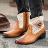 Height increasing men's leather shoes Fashion designer style Work and offic Casual party Autumn and winter boots 38-46