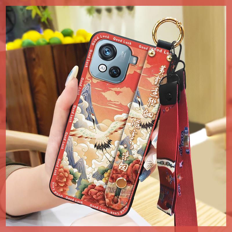 Durable Elderly Lady Phone Case For Blackview Oscal C80 Back Cover Waterproof Ring Silicone Phone Holder Fashion Lanyard