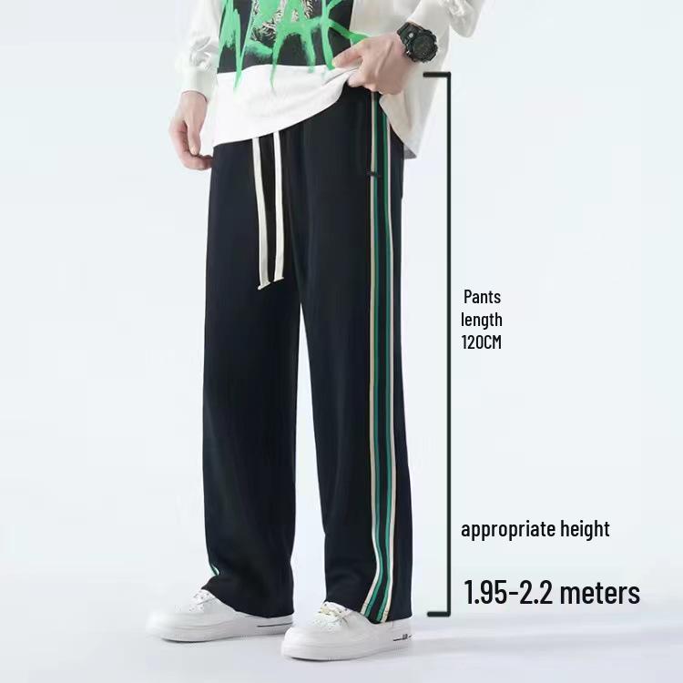 Men's Spring Extra-Long Straight-Leg Sweatpants - Trendy, Loose, Casual American-Style