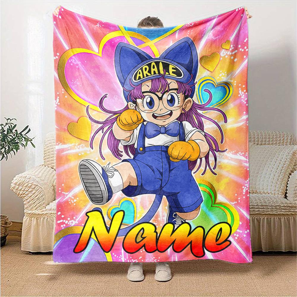 Customiz Name Personality Arale Norimaki Blanket Soft &Warm Sofa Office Bed Travel Lunch Break Blanket, Gift Suitable for All Seasons