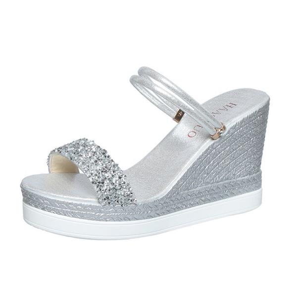 

Модная женская обувь туфли с открытым носком на каблуке большого размера роскошные шлепанцы низкие женские резиновые шлепанцы 2025 высокий мягкий дизайнерский летний для девушки 35