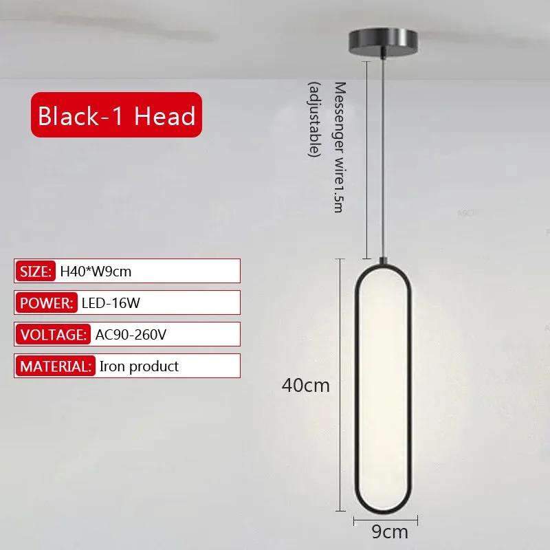 

Минималистский современный светодиодный подвесной светильник для спальни, столовой, прикроватный светильник, золотисто-черный, внутренний декоративный светильник, светодиодный люстровый светильник Cool white-6000k