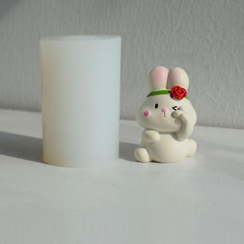 Cartoon Rabbit Chocolate Silicones Molds Cute Rabbit Fondant Decors Molds for DIY Decoration Making Soap Candle