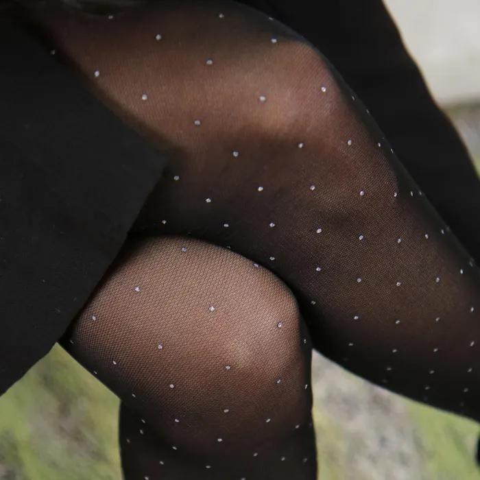 Diamond Mesh Stockings (Black)