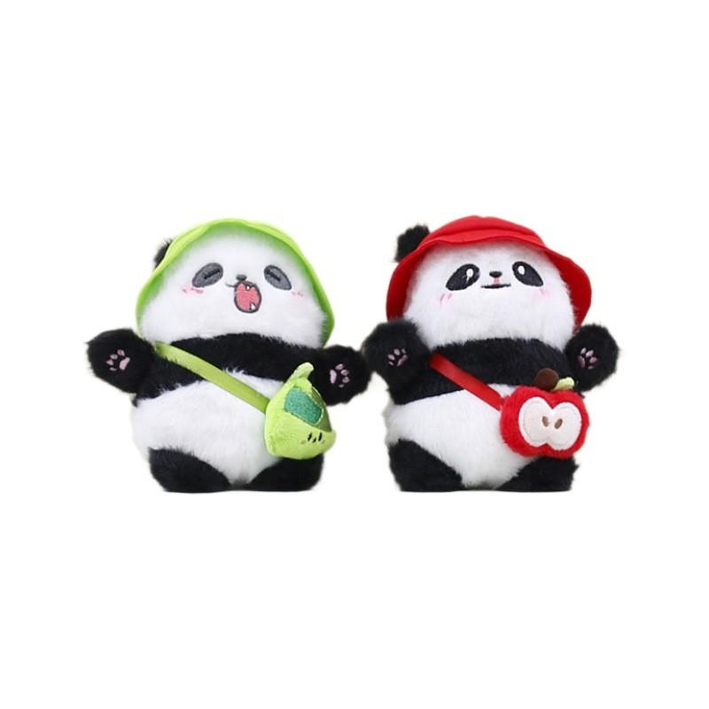 Soft And Cuddly Plush Panda Doll With Colorful Hat Perfect For Backpacks And Keyrings