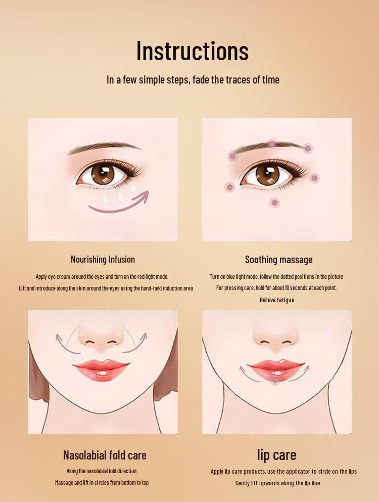 Ionic Eye Massager: Anti-Wrinkle & Skin Rejuvenation Device with Color Light Therapy