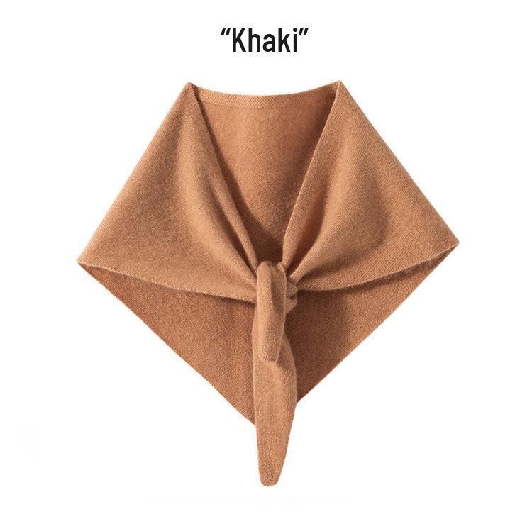 100% Pure Cashmere Women's Knit Triangle Scarf - Neck Warmer & Protector for Autumn/Winter