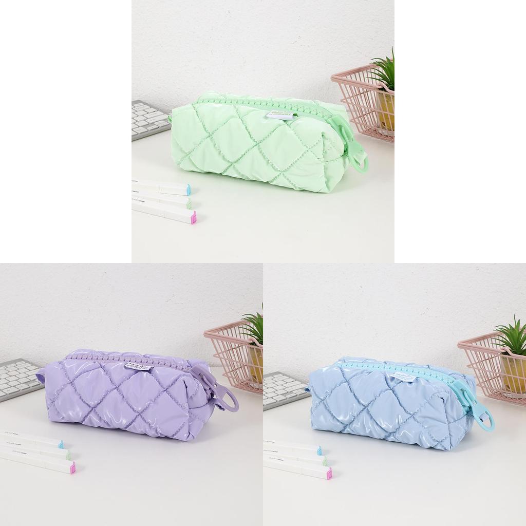 Korean Style Cute Candy Color Pencil Case With Large Zipper For Students And Makeup Storage