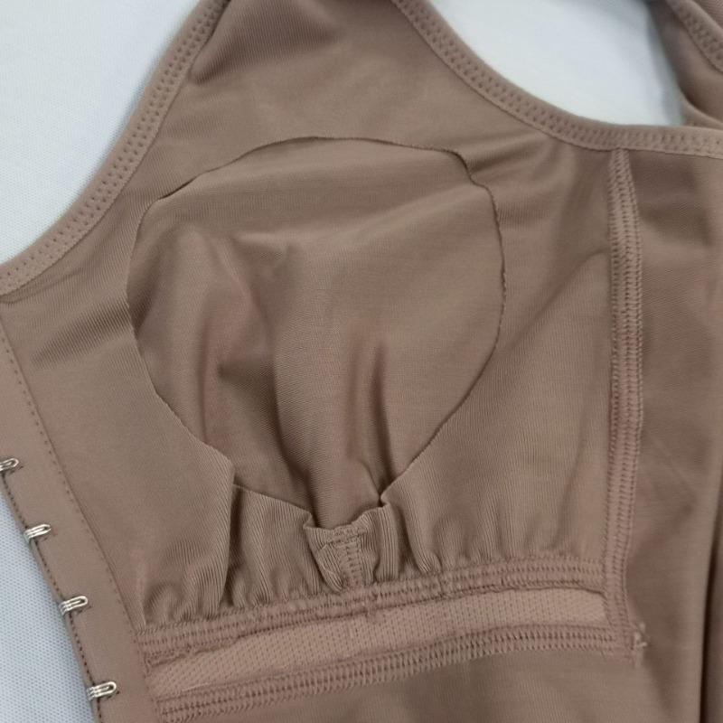 Hook And Eye Front Closure Bodysuit Shaper With Lace Trim