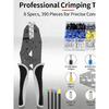 Professional 6-35mm² Wire Ferrule Crimper Tool Kit 390Pcs Electrical Terminals Connector Set with Heavy Duty Crimp Pliers