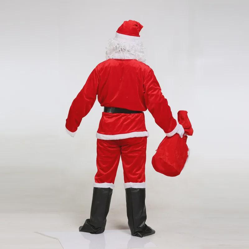 Gold Velvet Adult Santa Claus Christmas Costume - Thickened Holiday Dress