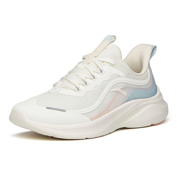 Anta Feihong Soft Sole Shock Absorbing Non-Slip Wear-Resistant Low-Top Running Shoes Women Sneakers White Blue 922135541-5